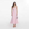 Pink Crepe Midi Dress