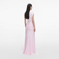 Pink Jersey Draped Maxi Dress