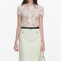 White Sequin Lace Top