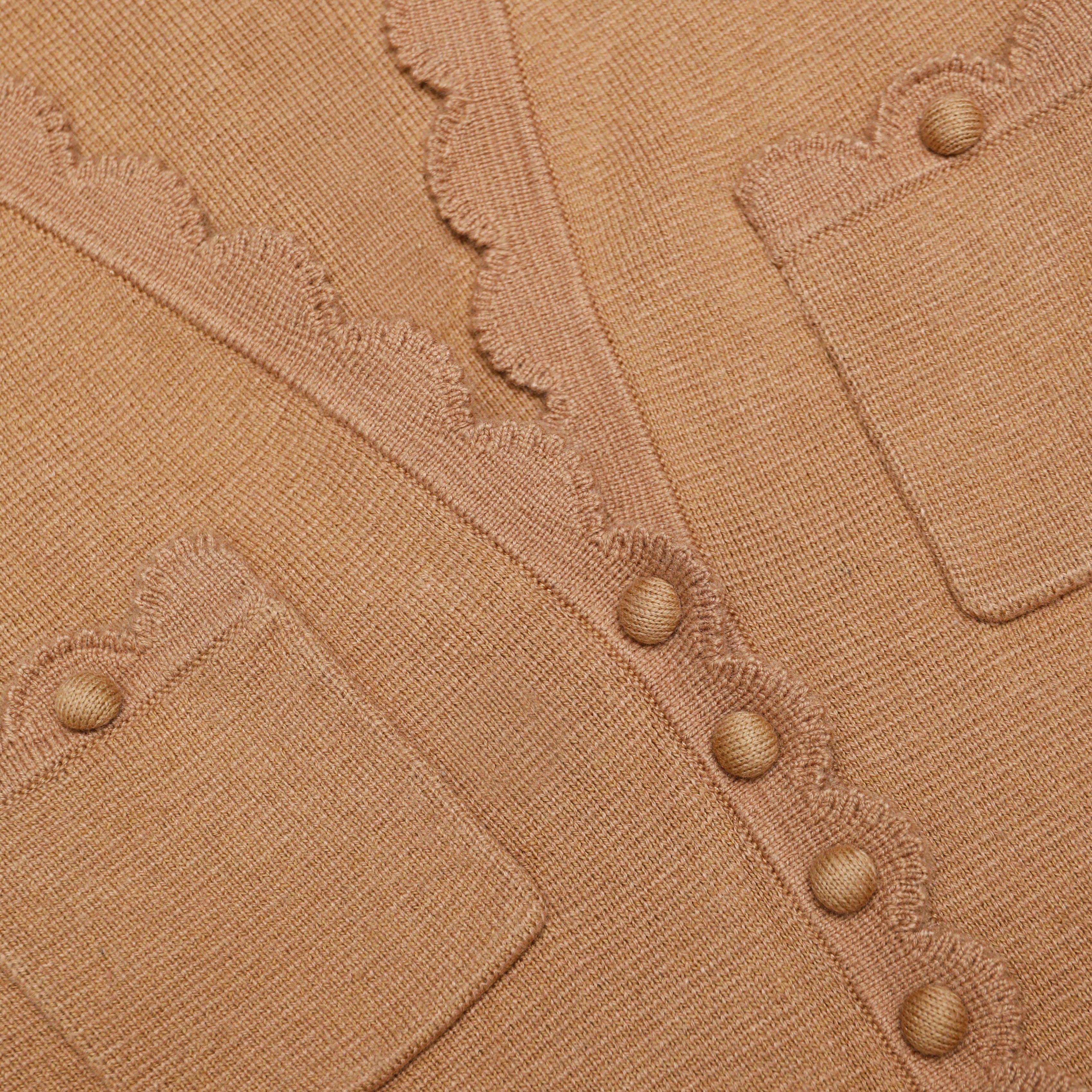 Camel Knit Peplum Midi Dress