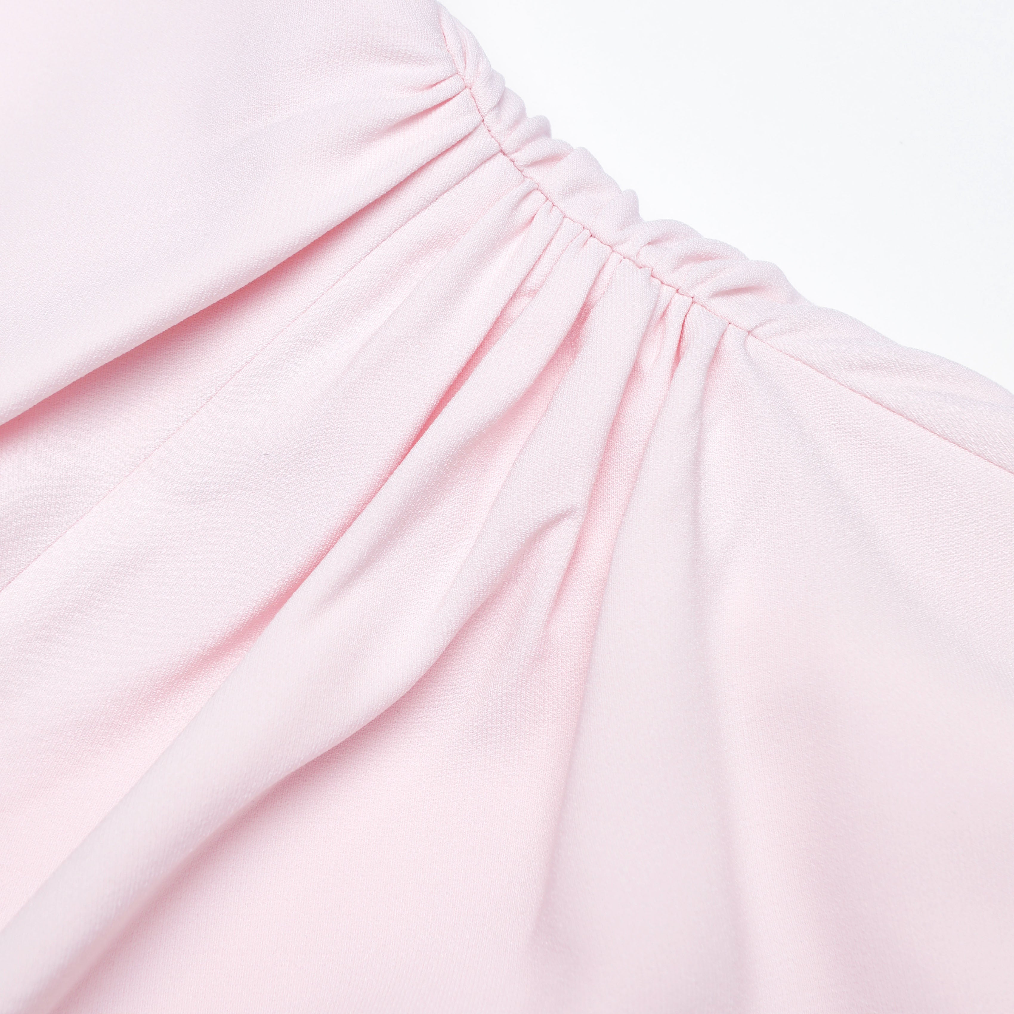 Pink Crepe Halter Neck Maxi Dress