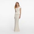 Cream Boucle Maxi Dress