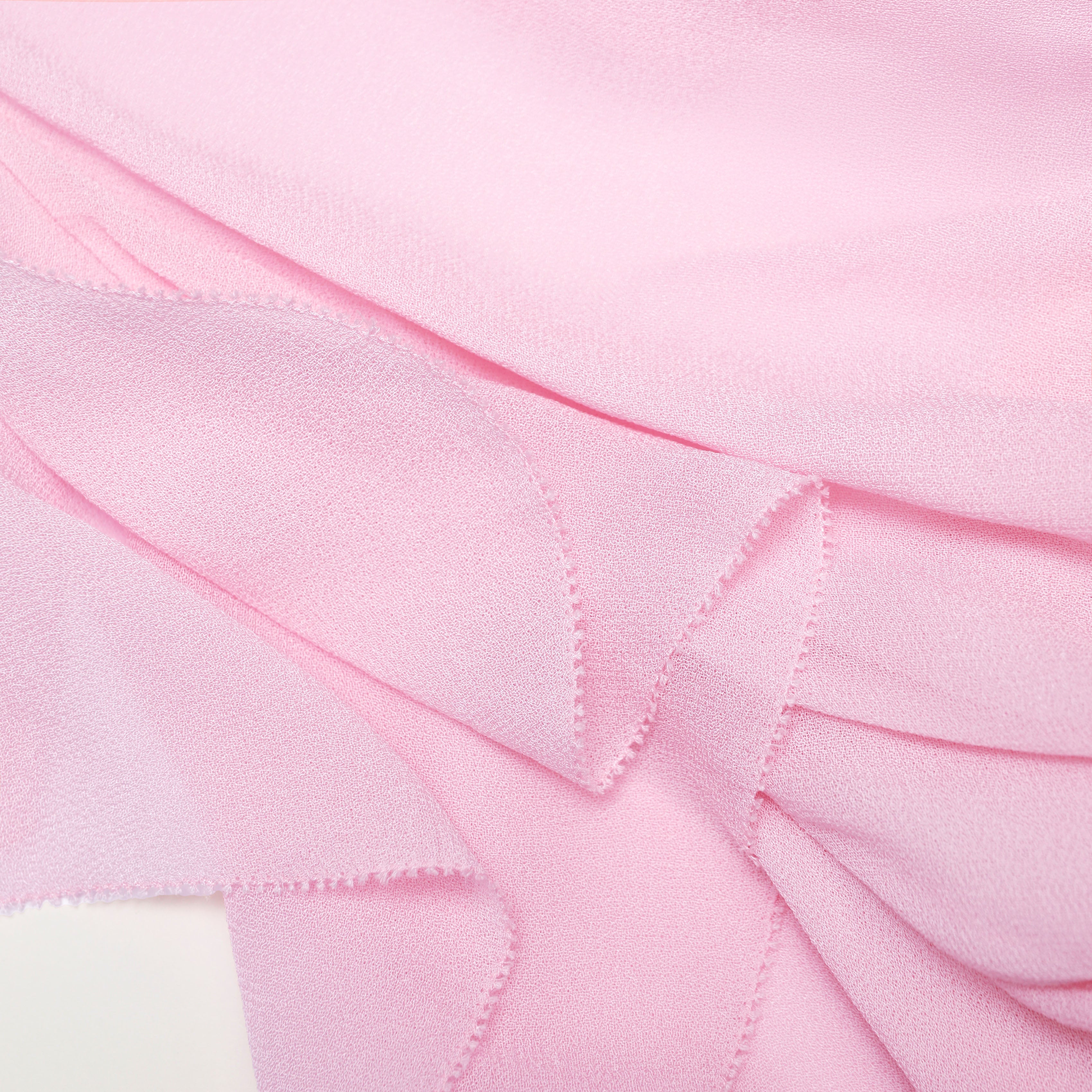 Pink Georgette Frill Maxi Dress