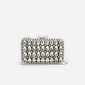 Black Satin Crystal Clutch Bag