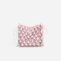 Pink Crystal Chainmail Mini Bag