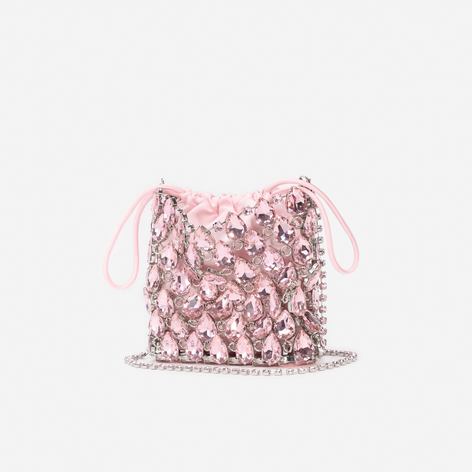 Pink Crystal Chainmail Mini Bag