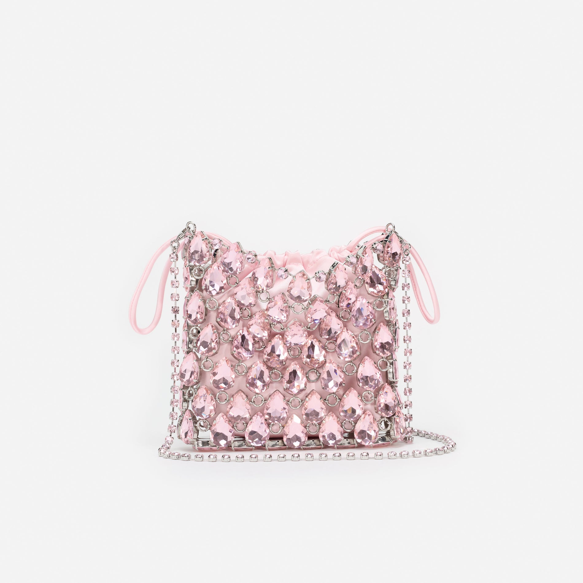 Pink Crystal Chainmail Mini Bag