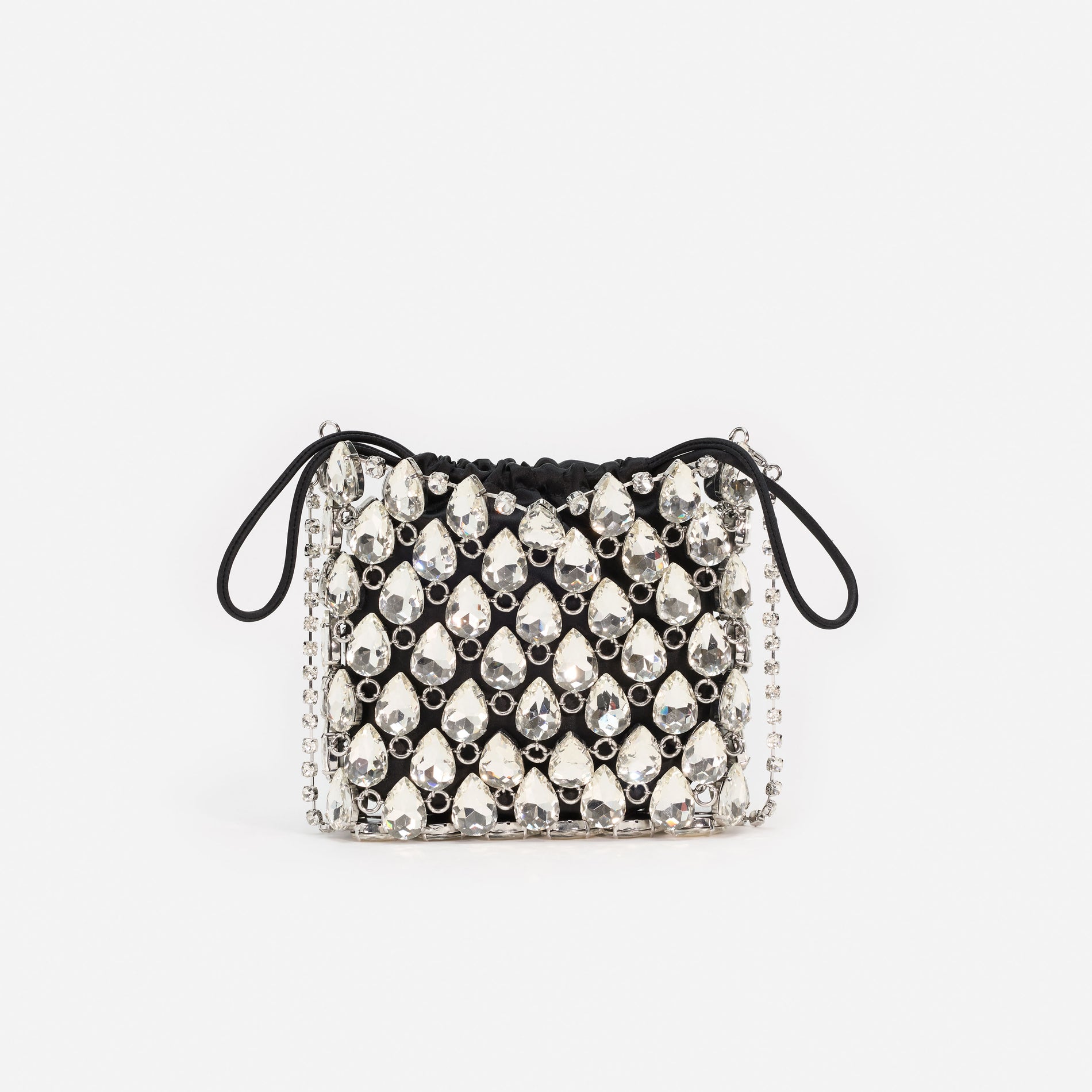 Silver Crystal Chainmail Mini Bag