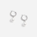 Crystal Pearl Drop Hoop Earrings