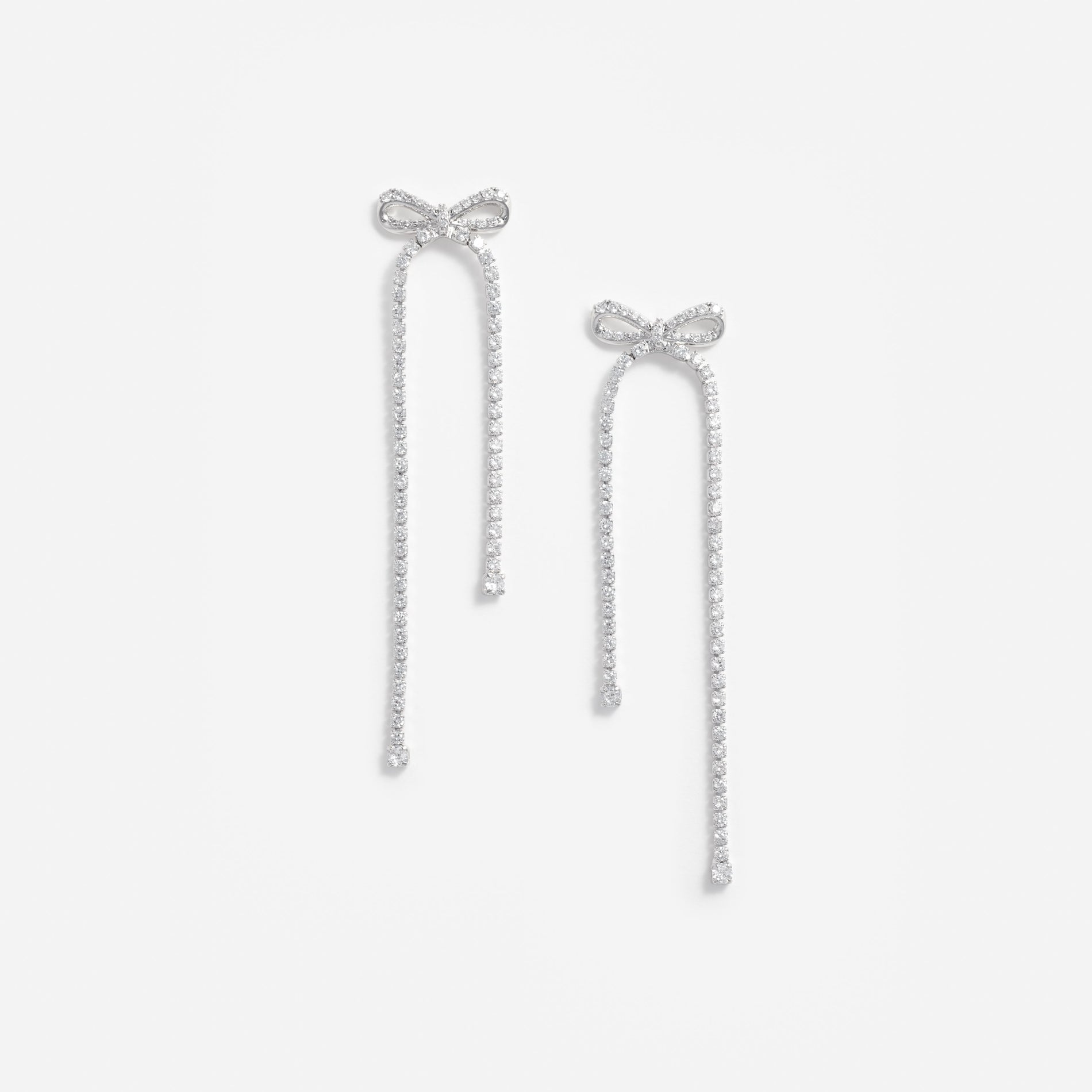 Crystal Bow Dangle Earrings