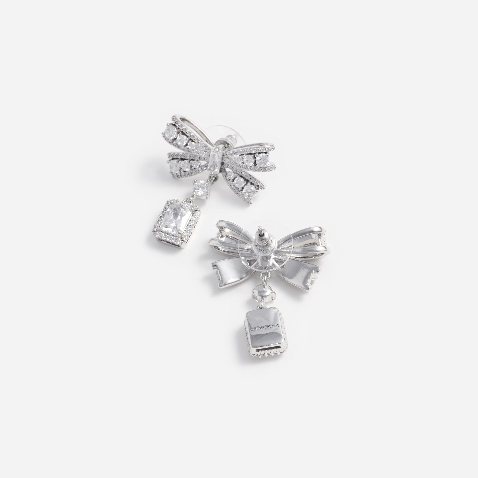 Bow Crystal Drop Earrings
