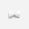 Cream Satin Pearl Bow Hair Clip