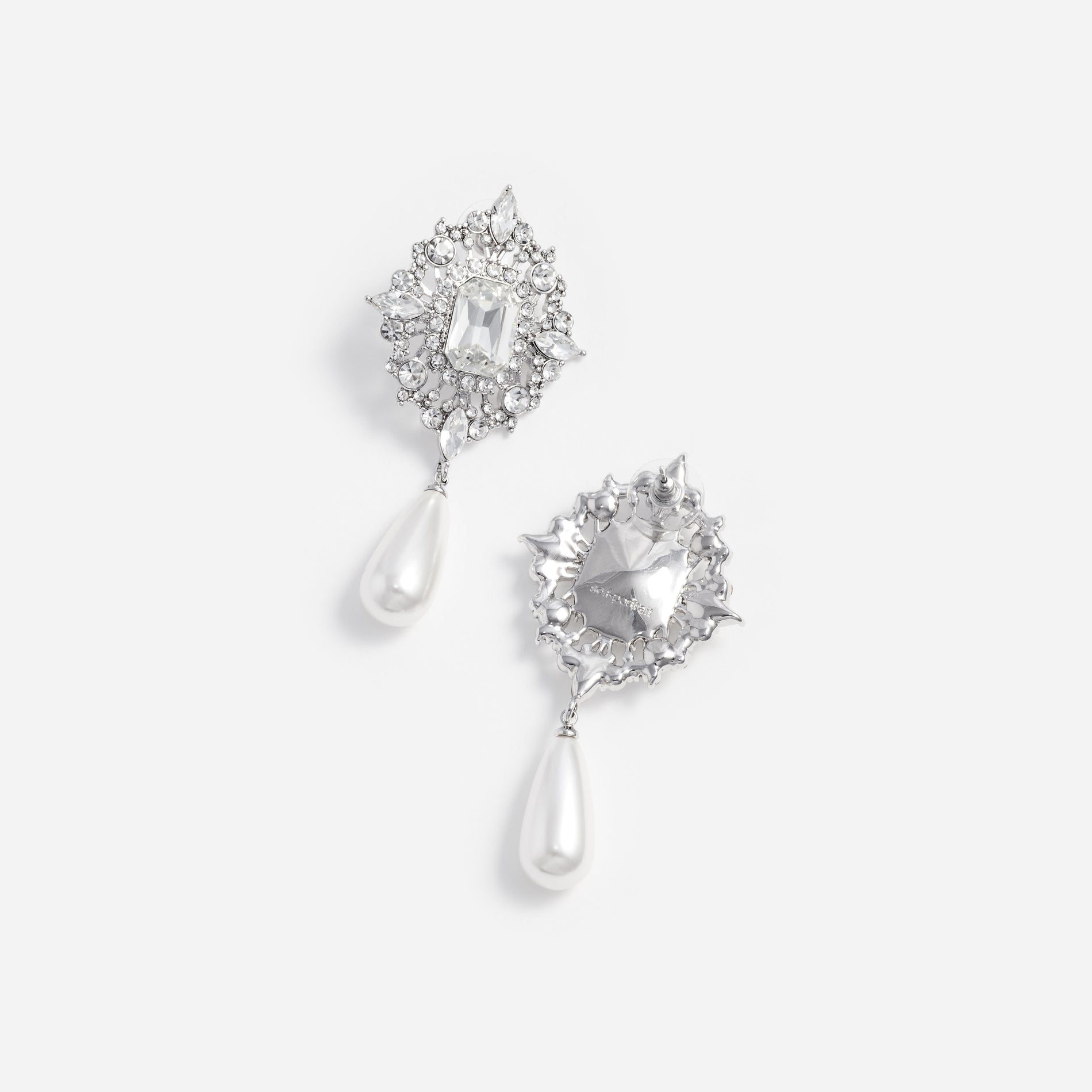 Crystal Pearl Droplet Earrings