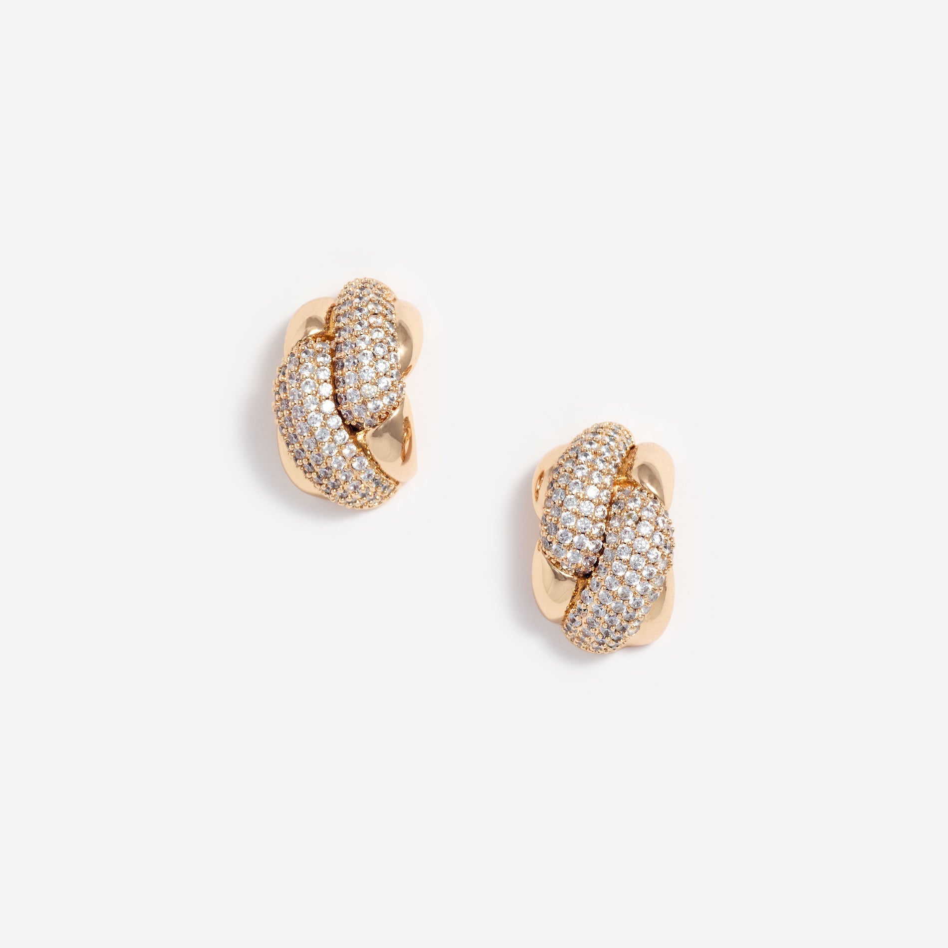 Gold Crystal Knot Earrings