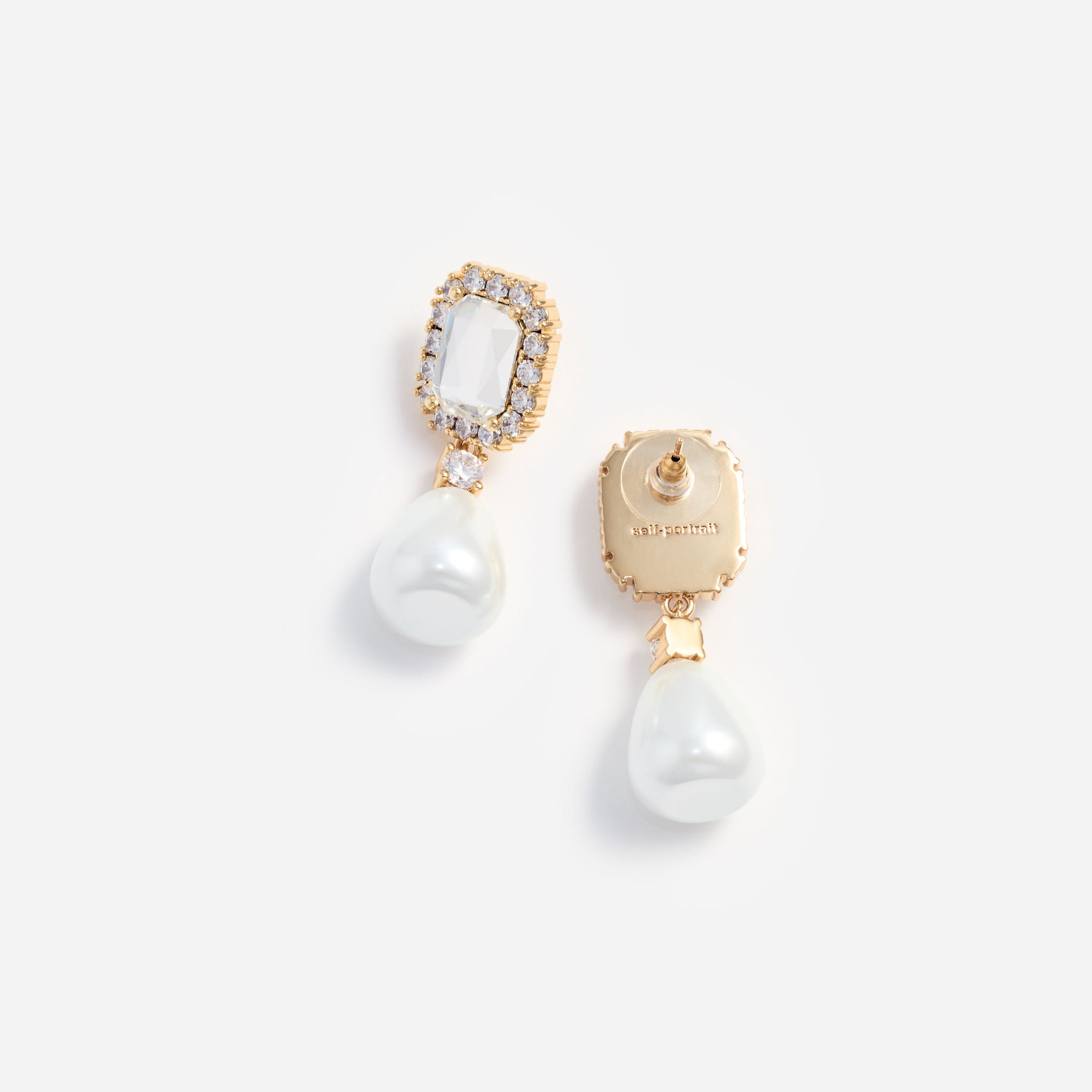 Crystal Embellished Pearl Drop Earrings