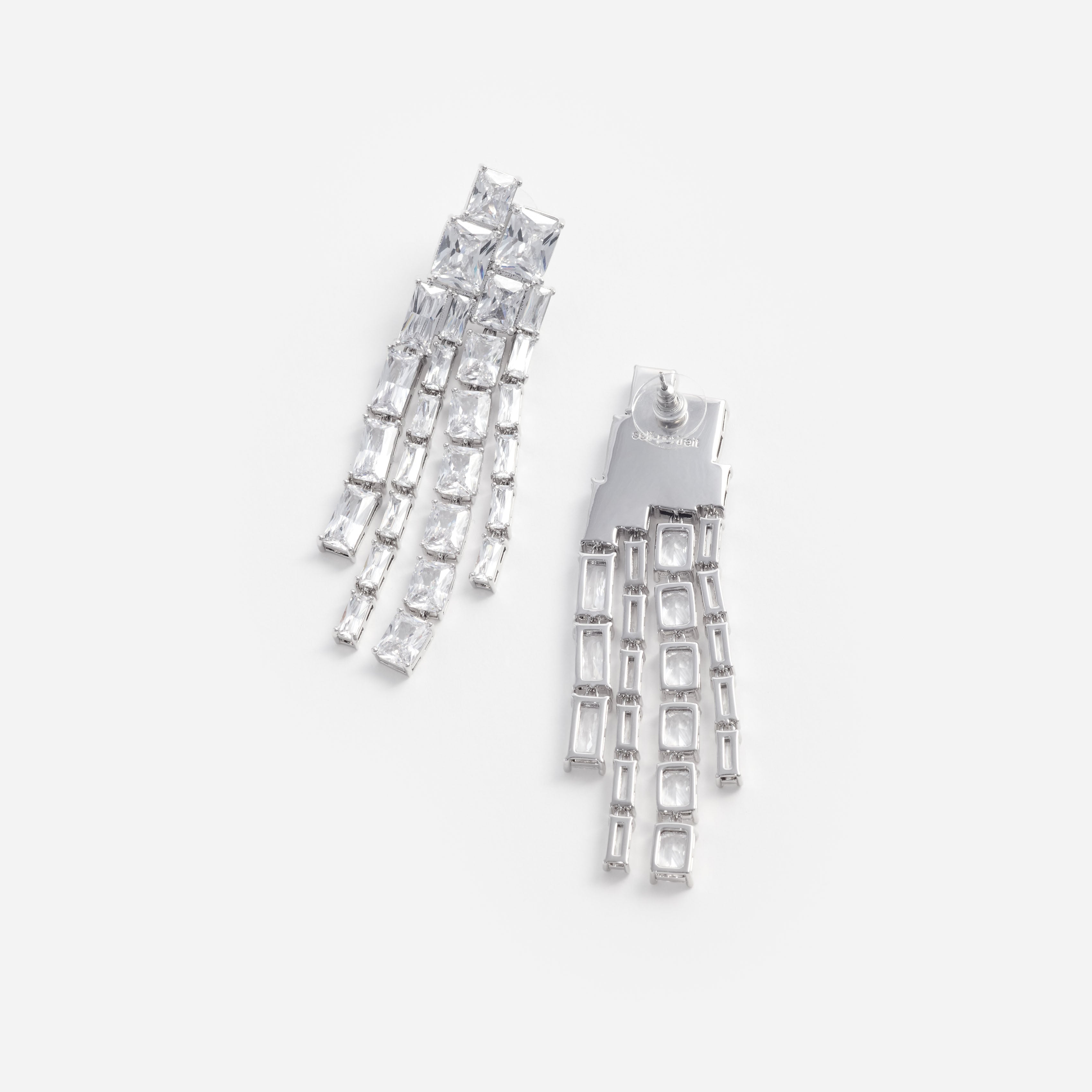 Square Crystal Dangle Earrings