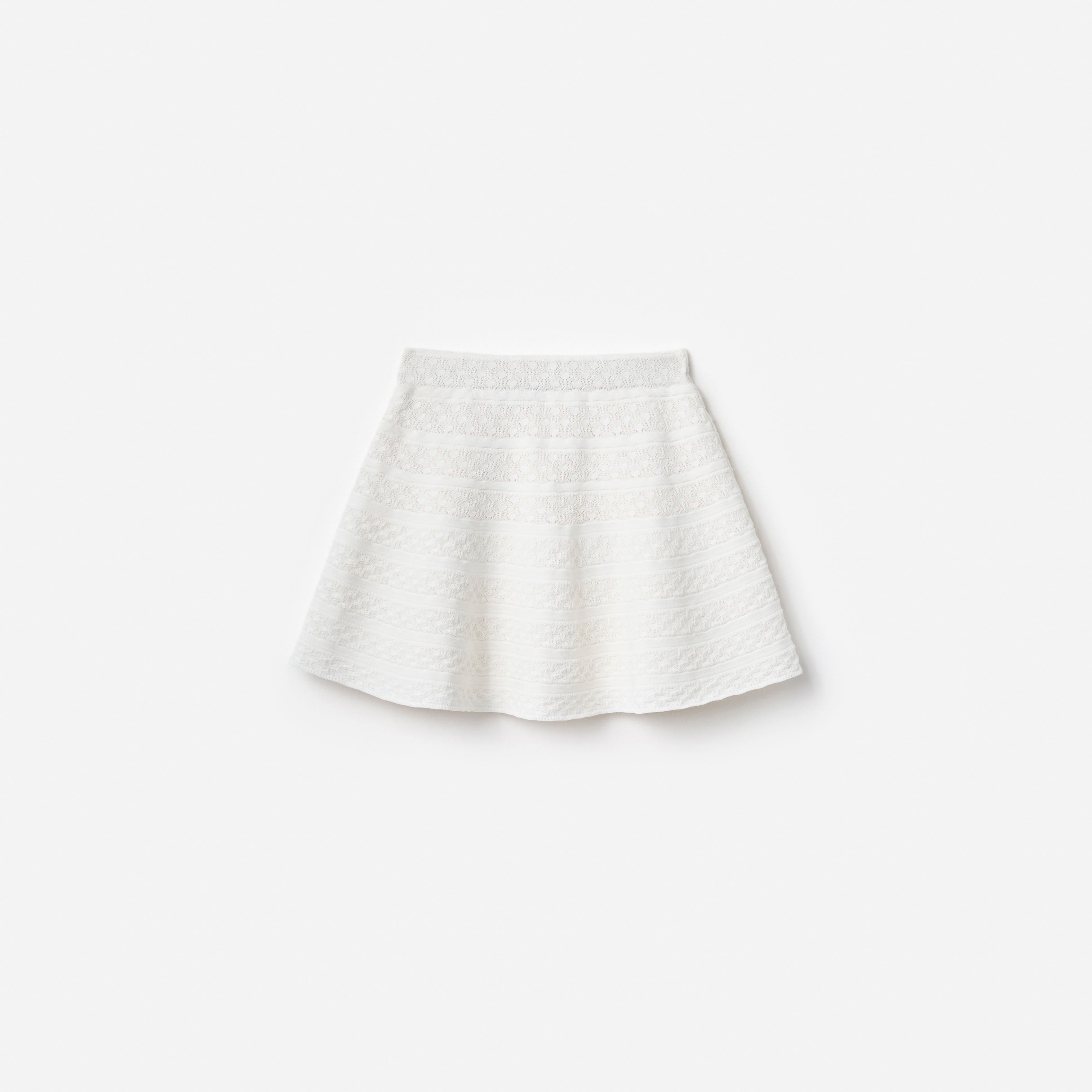 Cream Cherry Motif Knit Skirt