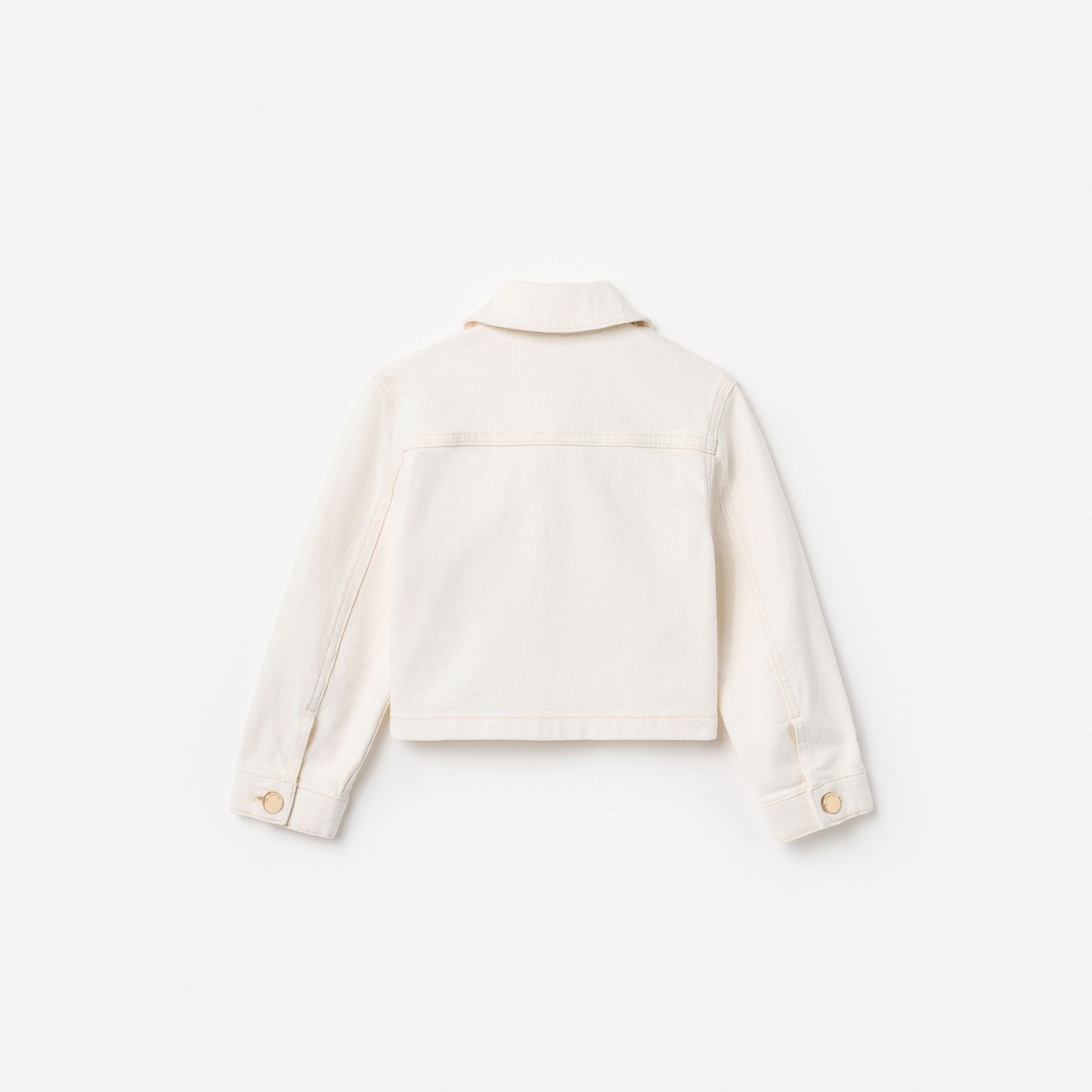 Cream Denim Cherry Motif Jacket