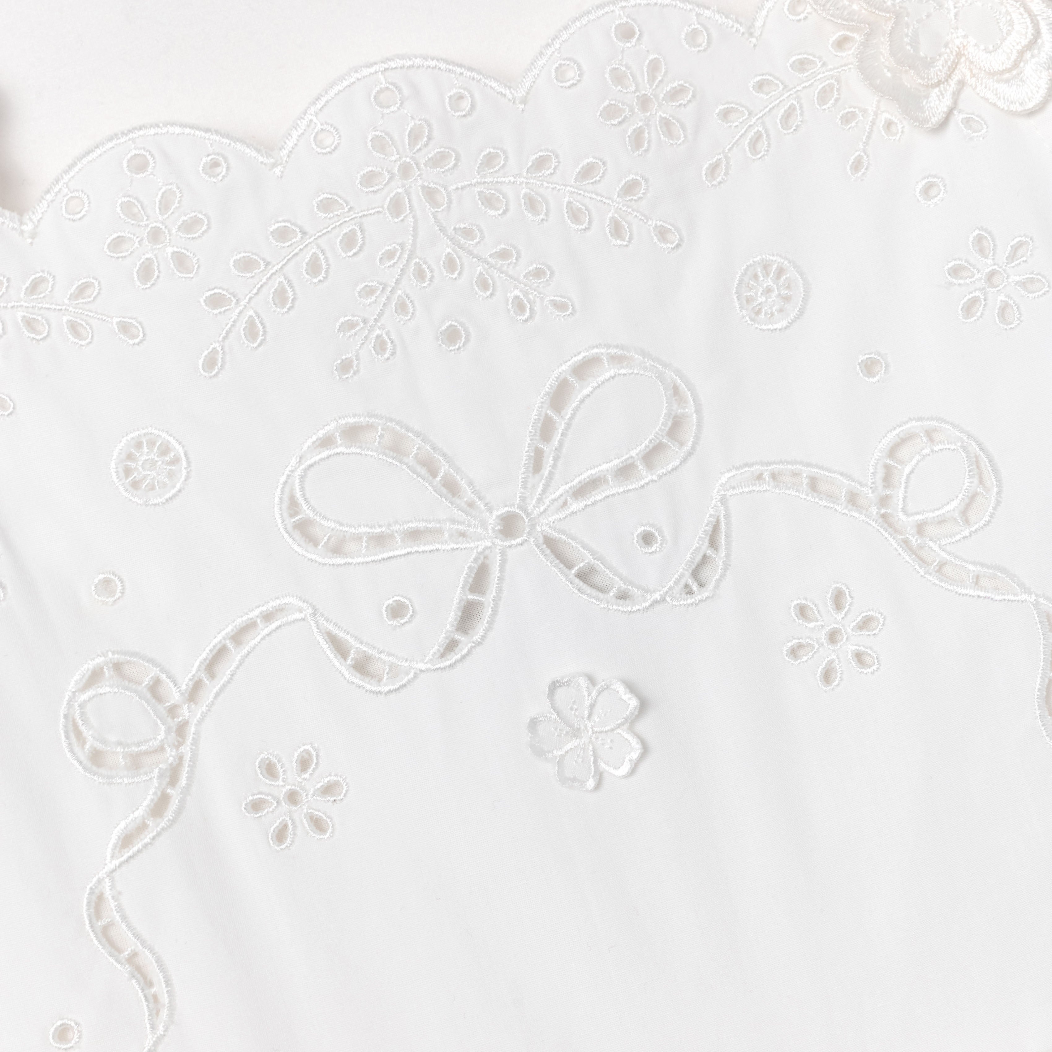 White Cotton Embroidered Dress