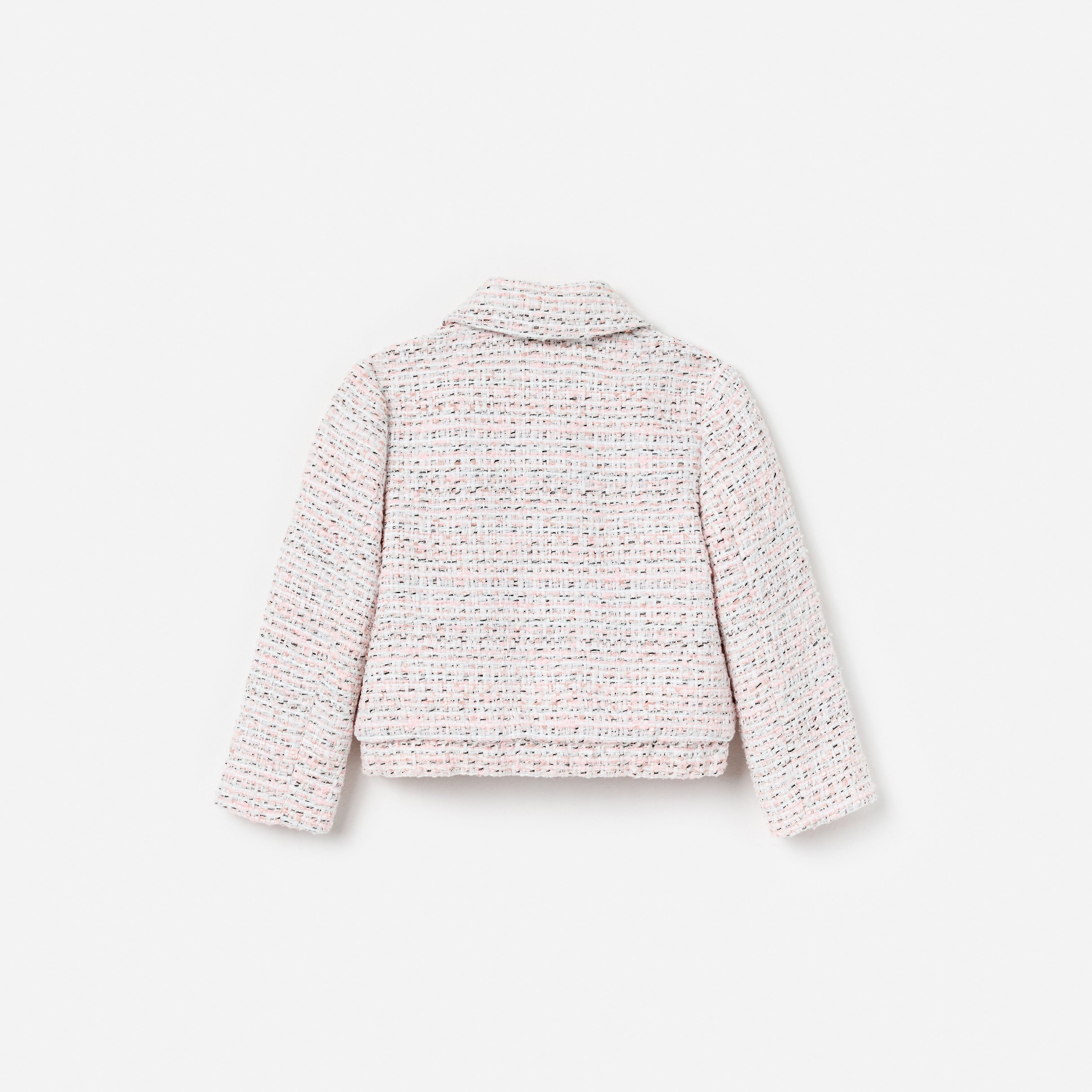 Pink Boucle Lace Bow Jacket