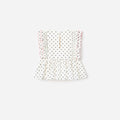 Cream Polka Dot Frill Top