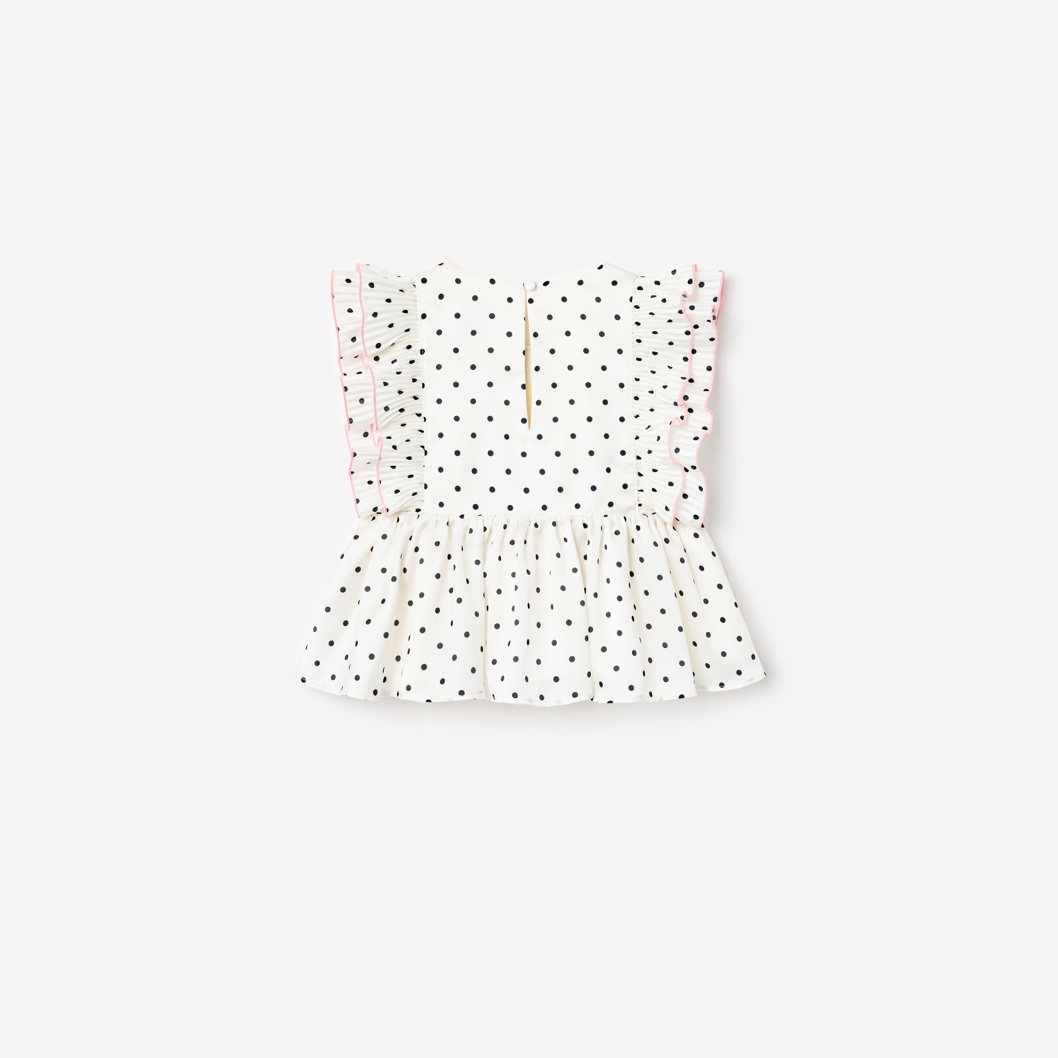 Cream Polka Dot Frill Top