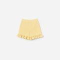 Yellow Pointelle Knit Shorts