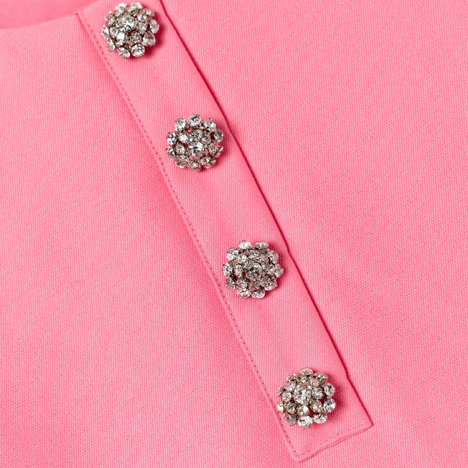 Pink Taffeta Crystal Embellished Dress