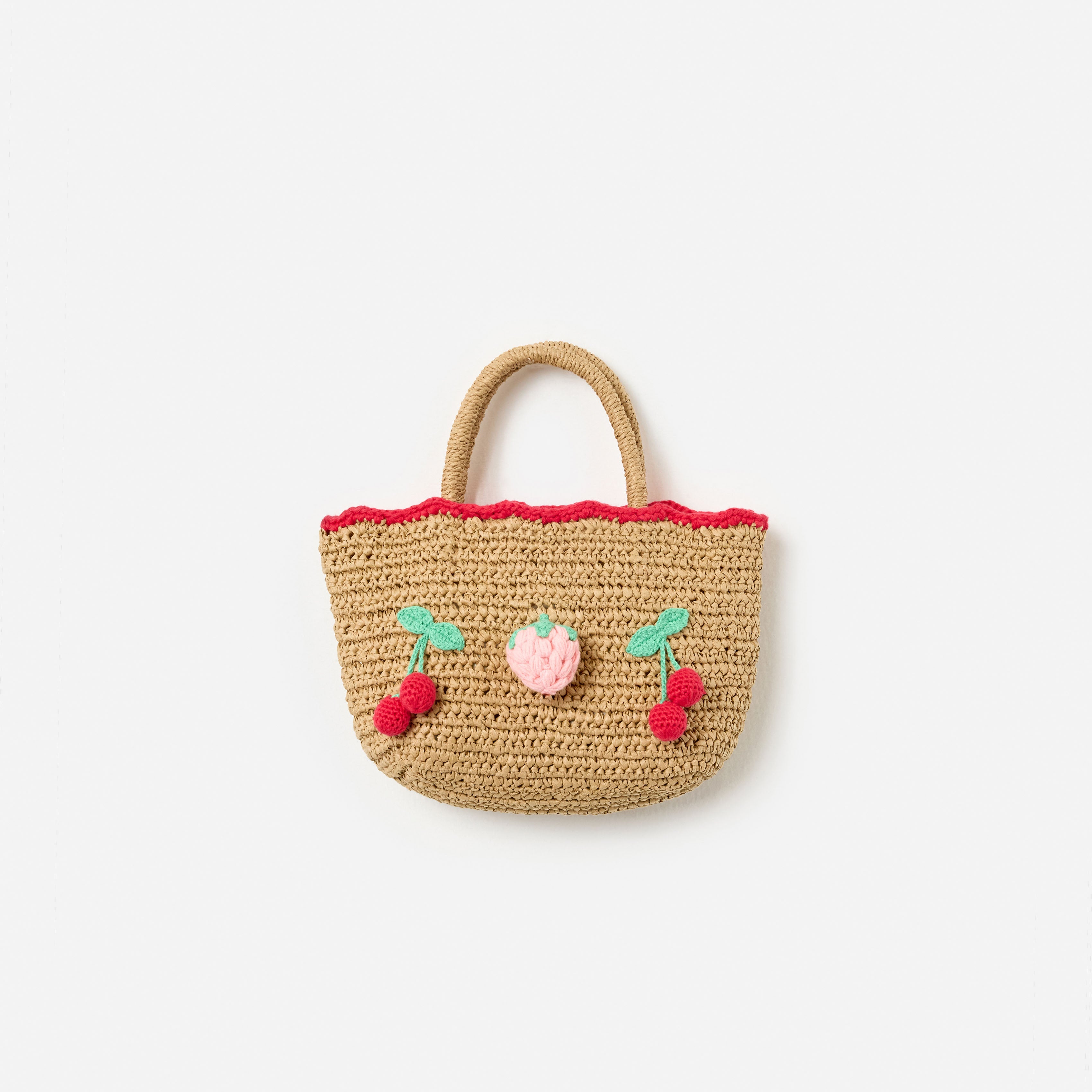 Raffia Cherry Tote Bag