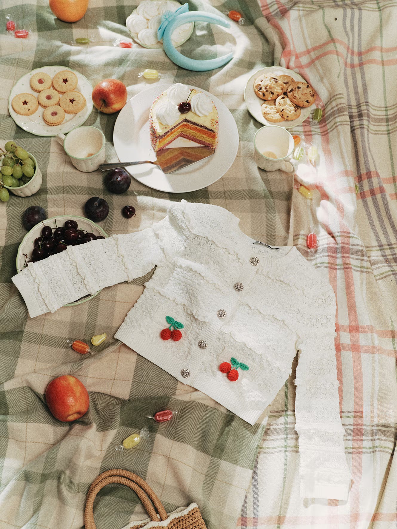 Aqua Flower Bow Headband