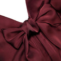 Burgundy Tie Neck Satin Maxi Dress