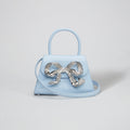 The Bow Mini in Blue with Diamanté