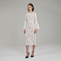 Ivory Cotton Lace Midi Dress