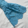 Light Blue Floral Guipure Angel Sleeve Blouse