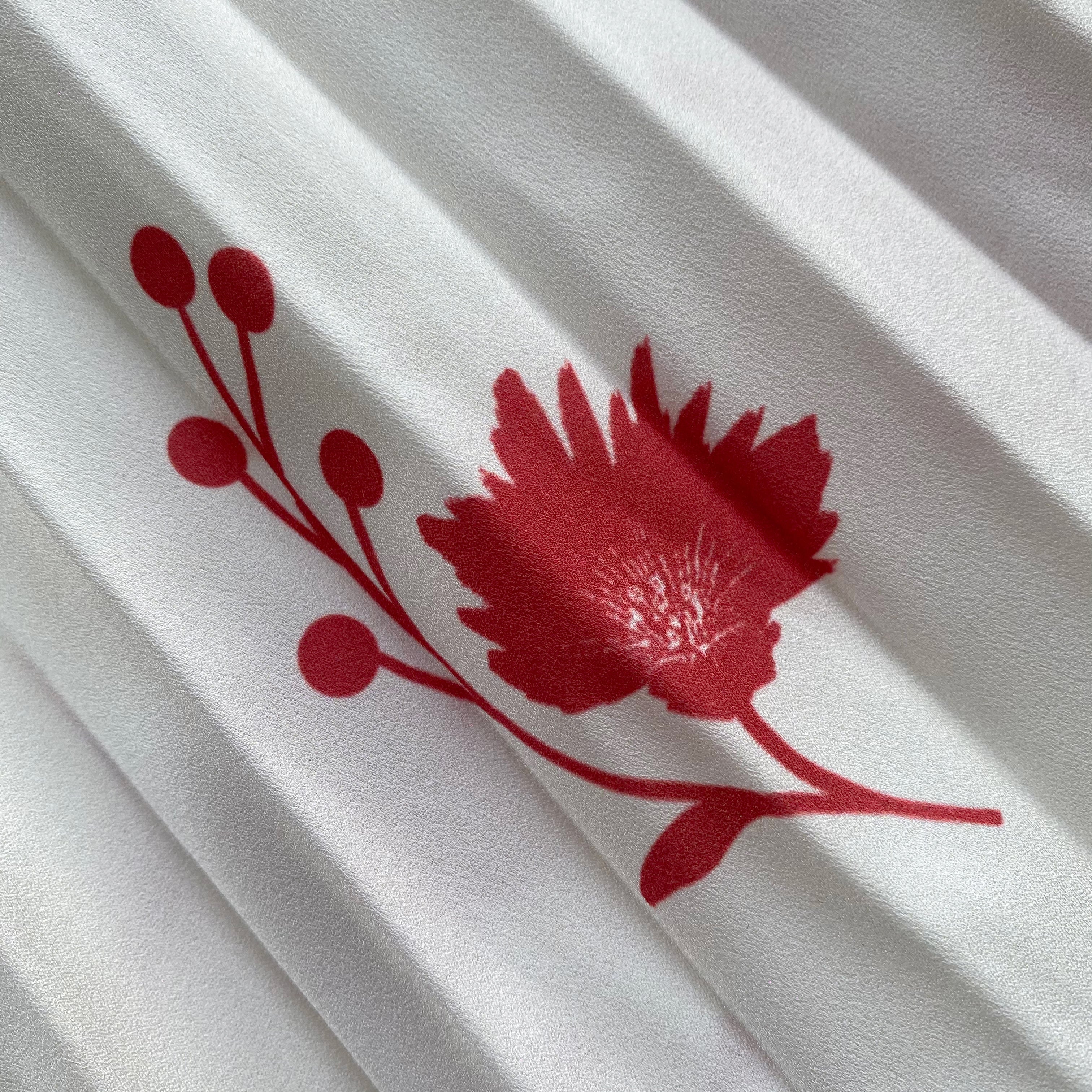 Wild Daisy Print Pleated Strapless Midi Dress