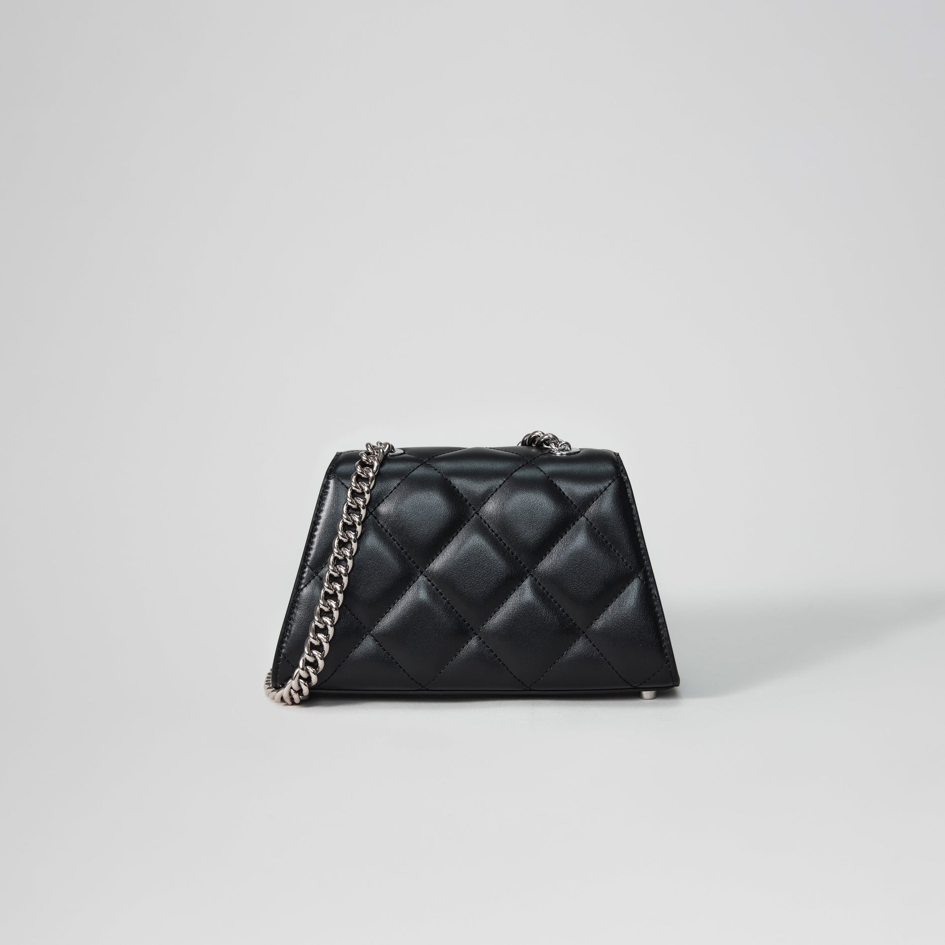 Black Quilted Shoulder Mini Bow Bag