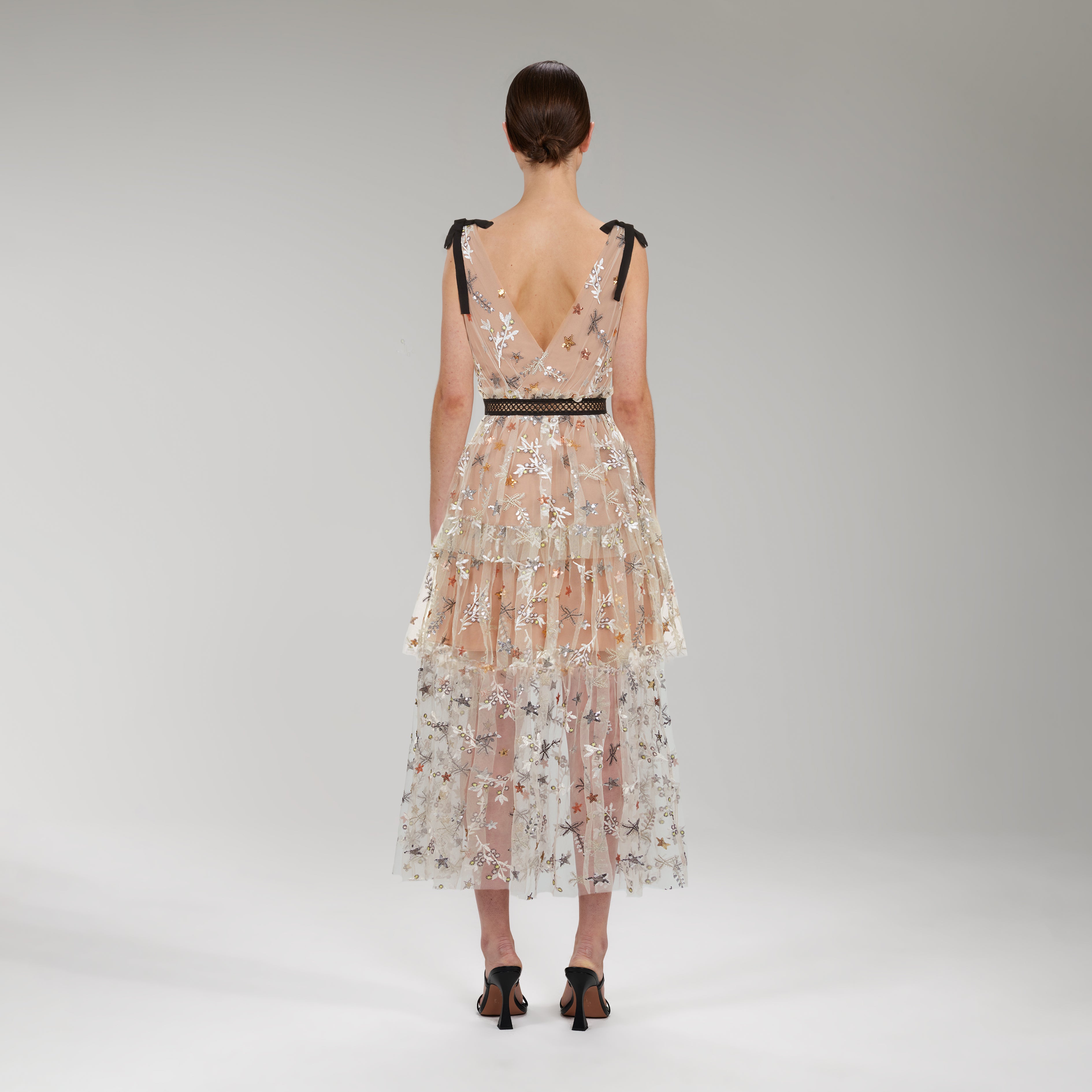 Star Mesh Midi Dress