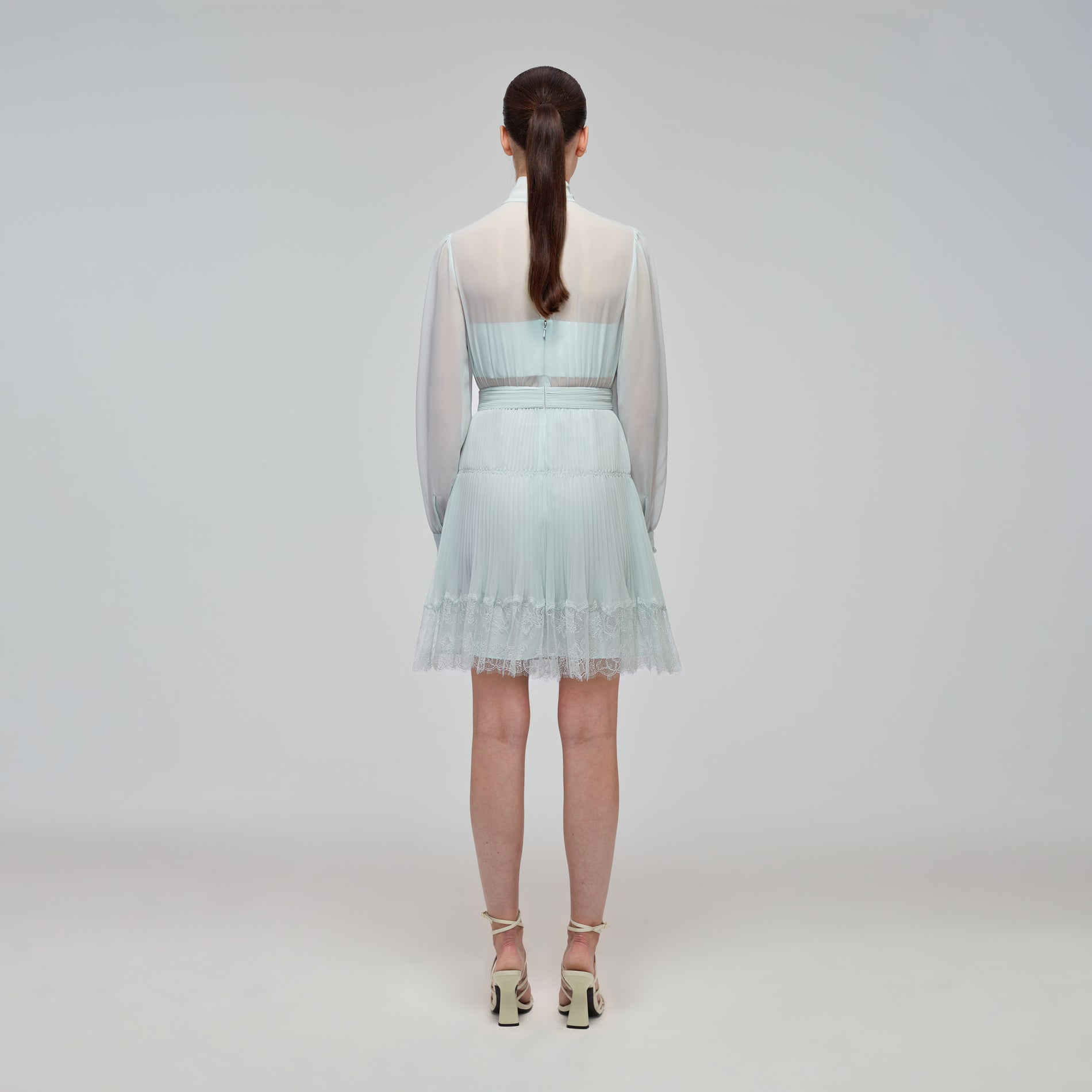 Pale Green Chiffon Mini Dress