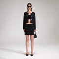 Black Sequin Knit Skirt