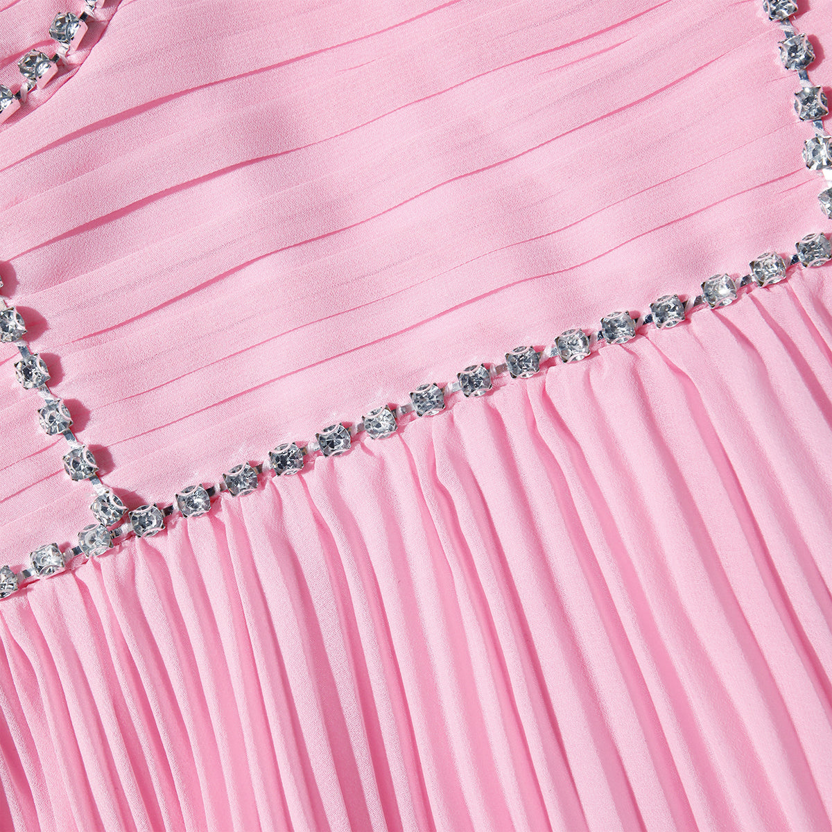 Pink Chiffon Tiered Midi Dress