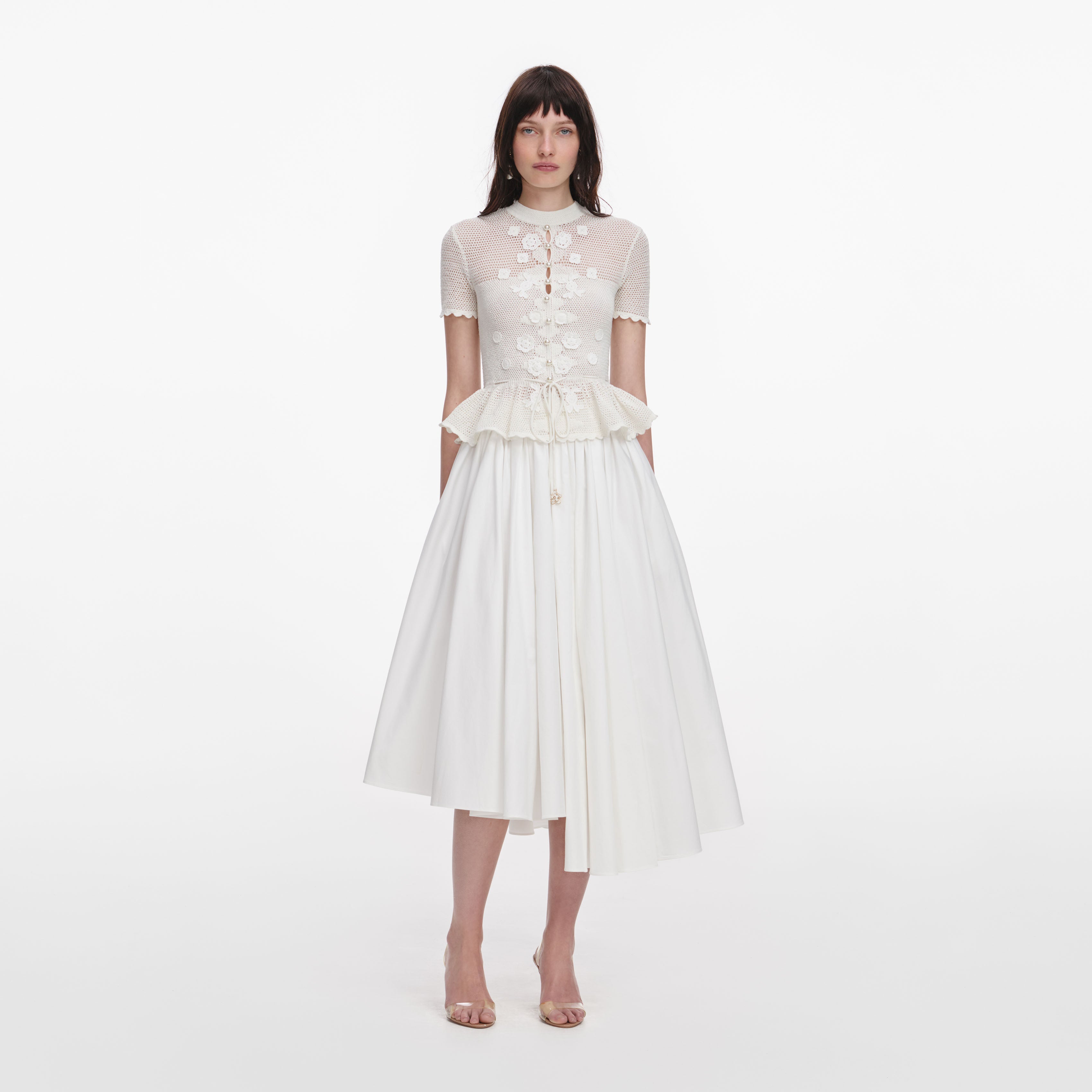 White Floral Crochet Top