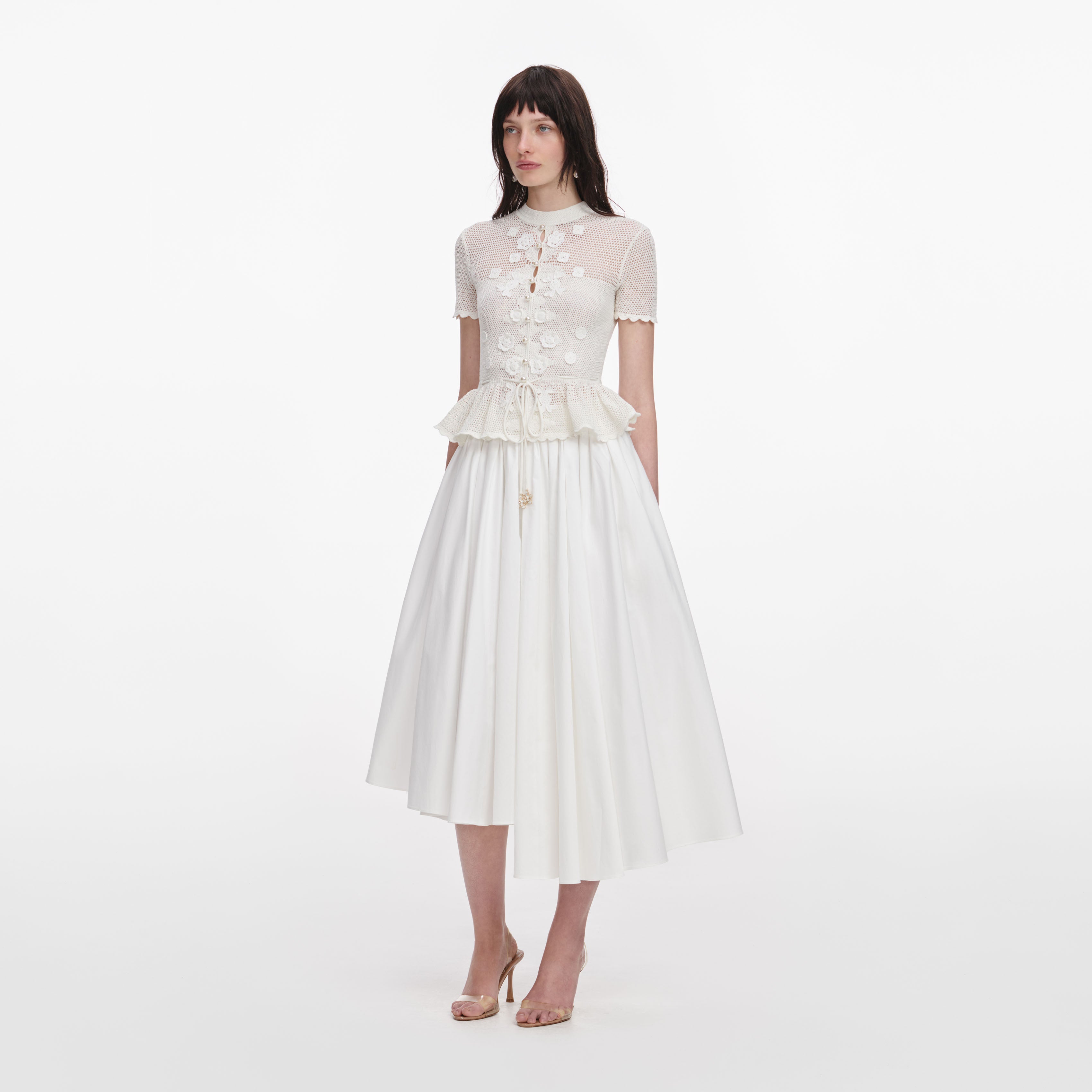 White Floral Crochet Top