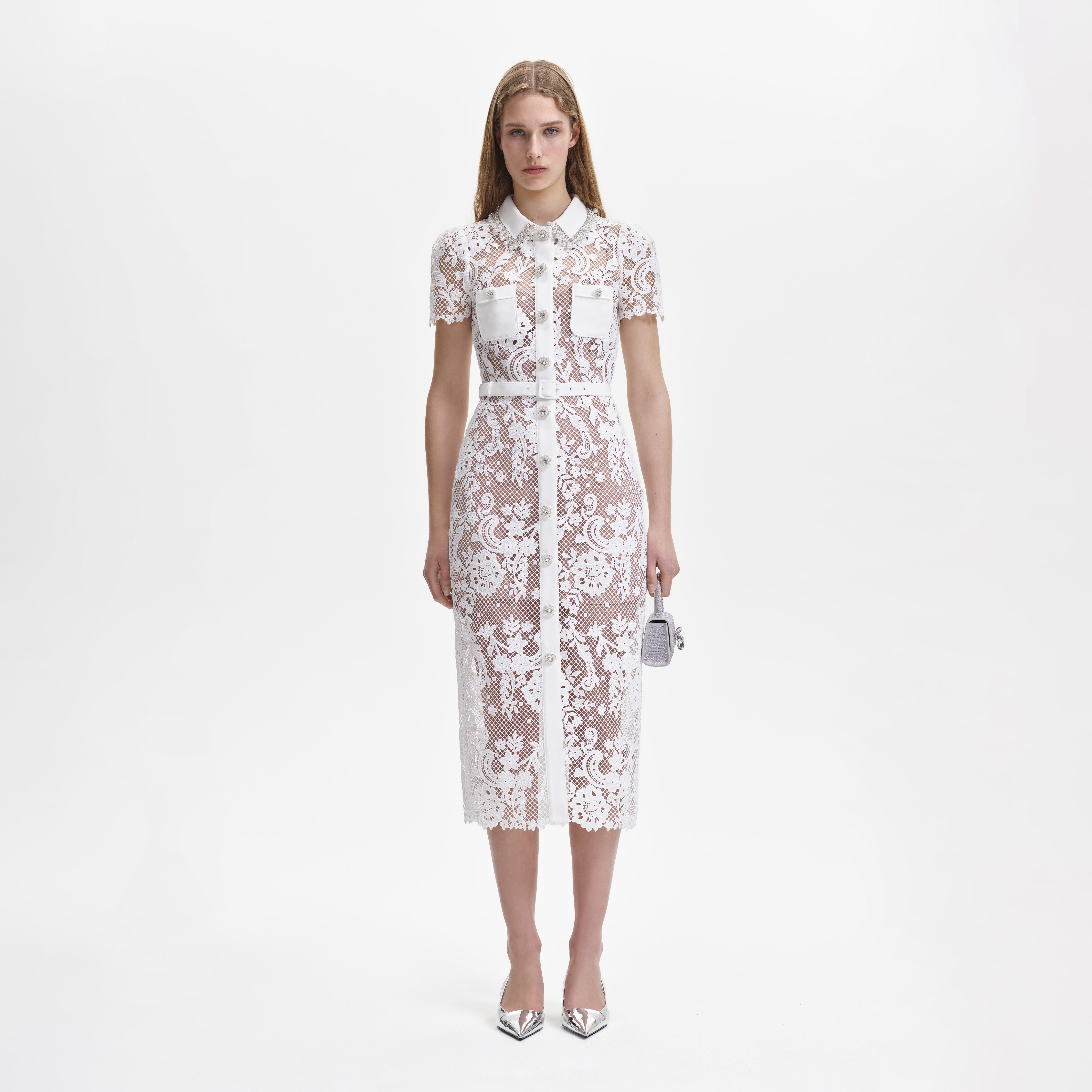 Self portrait white sales lace dress