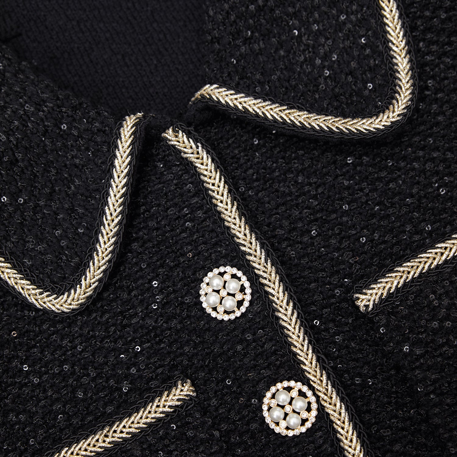 Black Sequin Knit Mini Dress