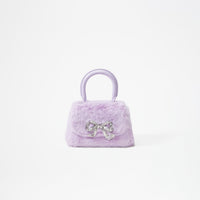 Lilac Fluffy Bow Micro Bag