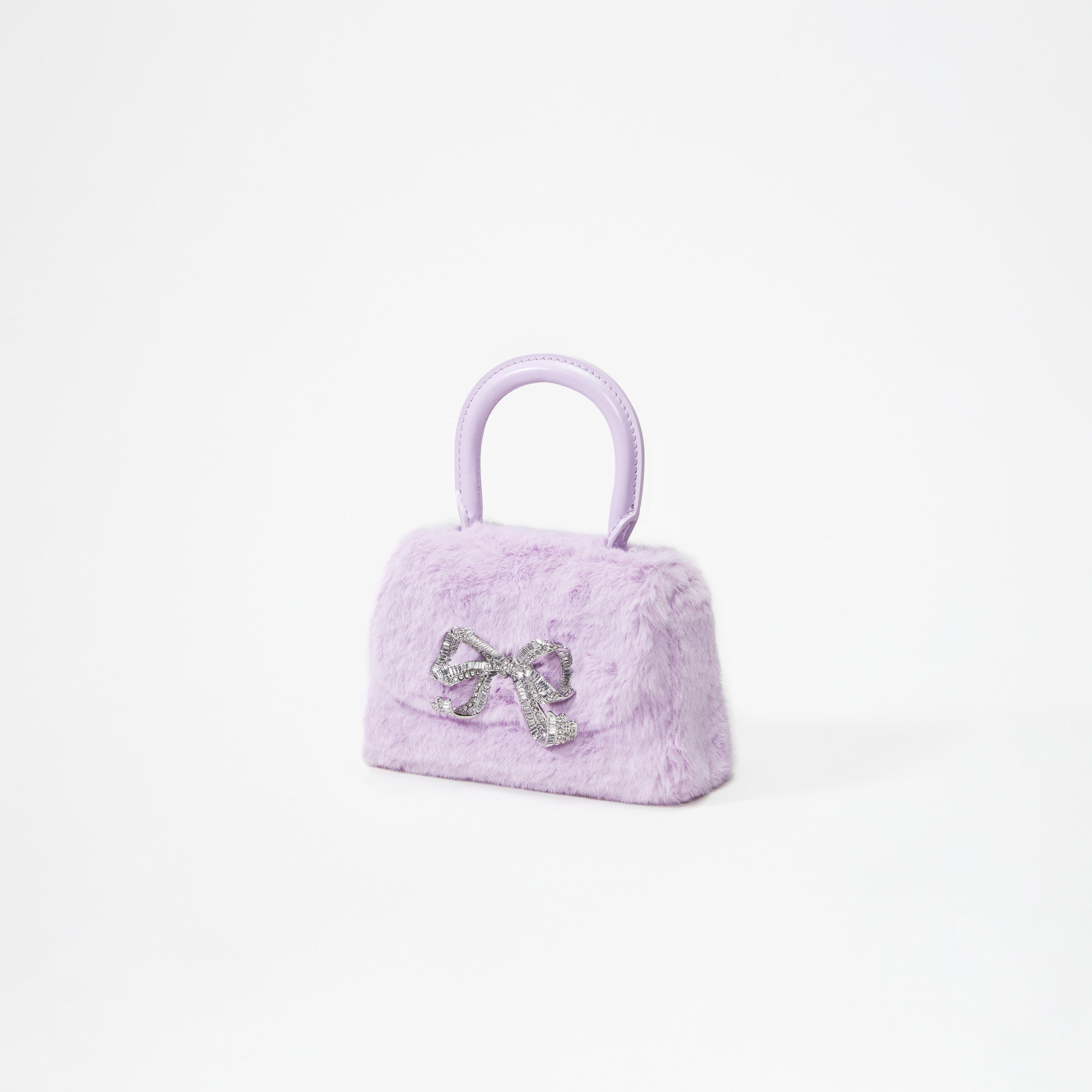 Lilac Fluffy Bow Micro Bag