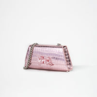 Pink Metallic Bow Mini Shoulder Bag