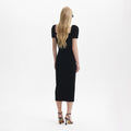Black Velvet Iris Midi Dress