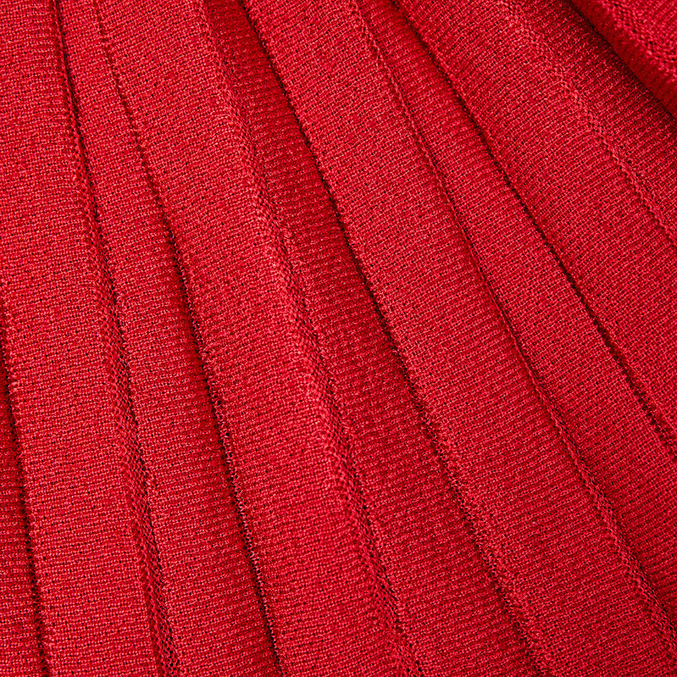 Red Knit Bow Mini Dress – self-portrait