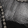 Black Crepe Diamante Midi Dress